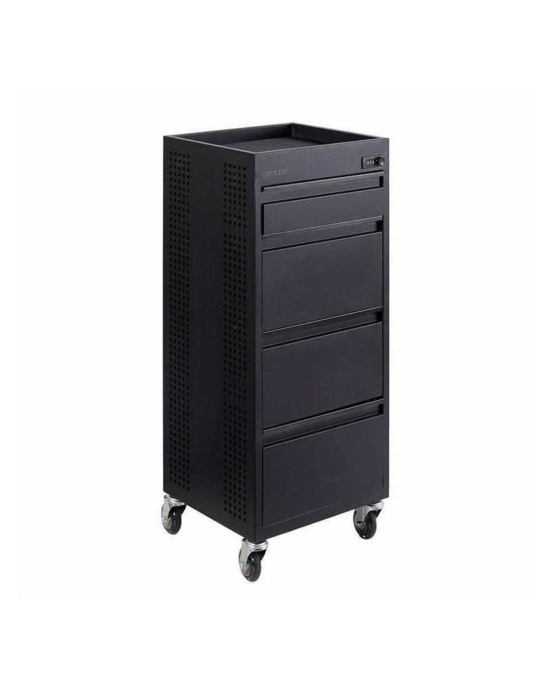 Studio 4 - Black trolley with lock - 4 drawers